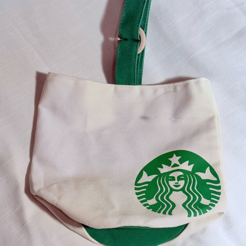 Starbucks Green and White Mini Bag